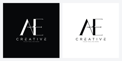 Initial letter AE or EA logo design vector illustration