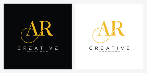 Initial letter AR or RA logo design vector illustration