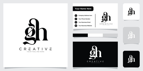 Initial GH or HG Logo Design Vector