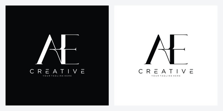 Initial letter AE or EA logo design vector illustration