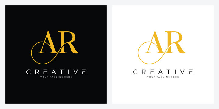 Initial letter AR or RA logo design vector illustration