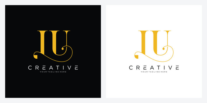 Initial LU letter logo design vector template