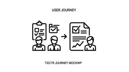 Fototapeta premium UX Design User Journey Mockup Diagram for Customer Experience Mapping and Interface Analysis