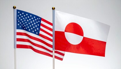 U.S. and Greenland flags side by side symbolizing diplomatic or cultural connection.