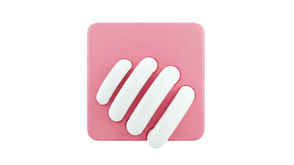 Pink Square with Four White Indentations