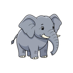 Fototapeta premium Cute Cartoon Baby Elephant Illustration