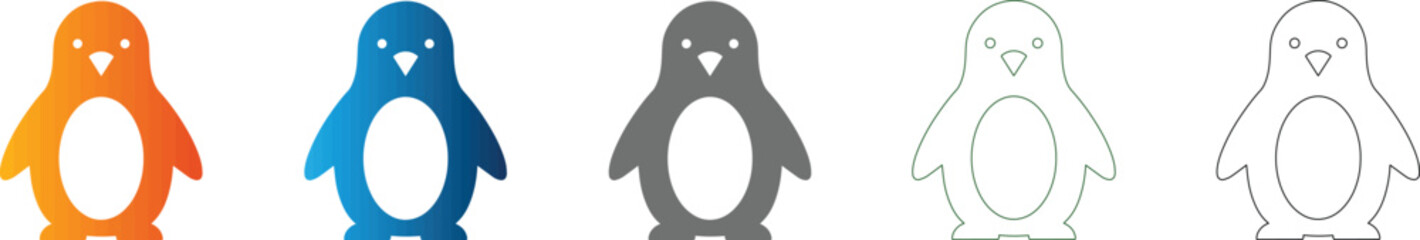 Penguin Flat Icon Set Vector Illustration Design © mdshahidmollik5