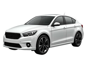 Fototapeta premium White SUV Car with Black Wheels.