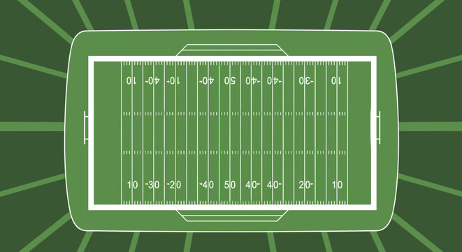 American Football Field Top View Illustration.