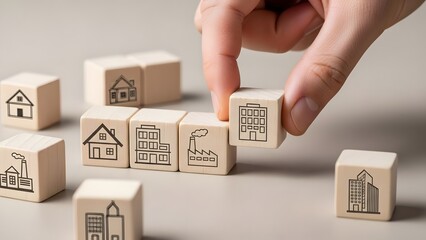 Conceptualization of business growth and real estate development with building blocks strategy