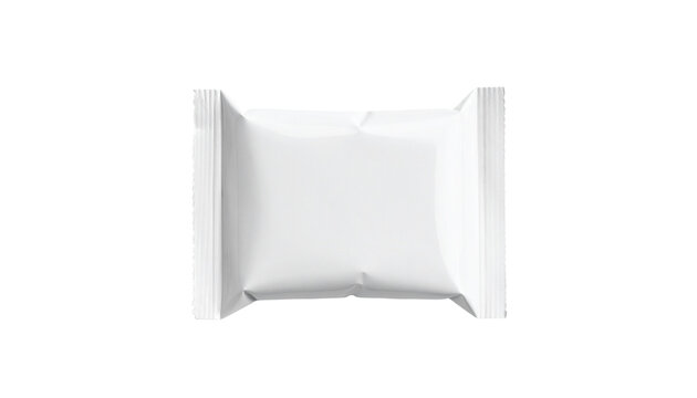 Close up of Plastic Snack Wrapper Mockup, Isolated on Transparent Background