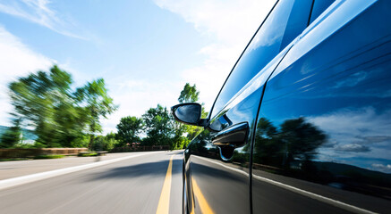 Car driving on the highway