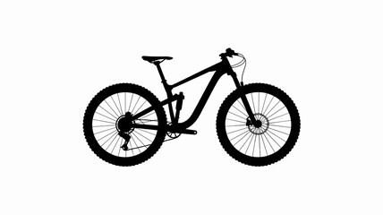 Mountain bike silhouette isolated on white background for extreme sports adventure fitness and healthy lifestyle outdoor recreation cycling challenge mountain biking trail riding graphic design elemen