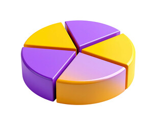 Obraz premium 3D Pie Chart with Colored Segments.