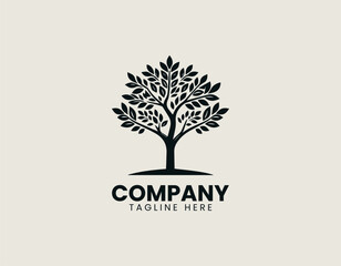 Obraz premium Thunbergii Variety Tree Black Vector Logo Illustration