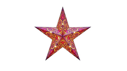Obraz premium Decorative Star Ornament with Swirl Pattern and Lights