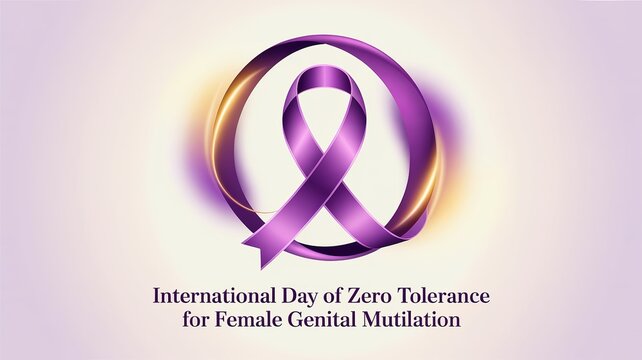 Zero Tolerance for Female Genital Mutilation Awareness Ribbon Concept
