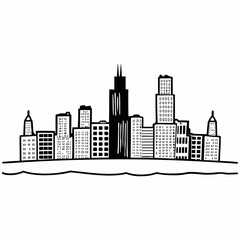 Obraz premium city skyline vector illustration