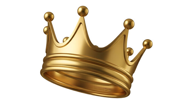 Golden crown isolated on transparent background