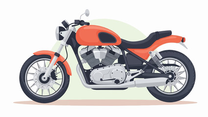 Obraz premium A colorful, pixelated illustration of a vintage-style orange motorcycle
