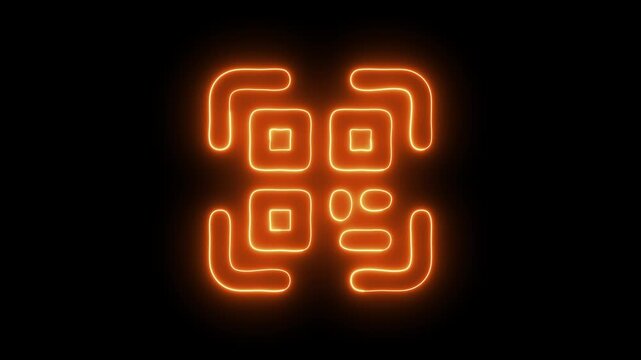 Animation of data processing and QR code Scanning the QR code icon ,Scanning Parcel Barcode. scan QR code barcode animation QR code scanner animated.