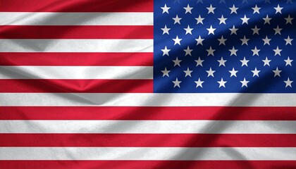 Obraz premium USA flag with red-white stripes and blue canton with fifty white stars.