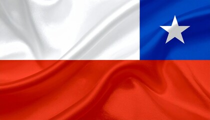 Chile flag with white-red stripes and blue square with white star.