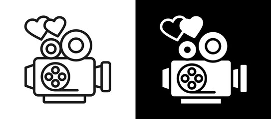 Wedding Video whiteblack icon