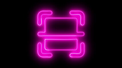 A neon line scanner icon displays a glowing, sleek representation of a barcode or QR code scanner, with light beams. glowing fingerprint scanning icon  - Powered by Adobe