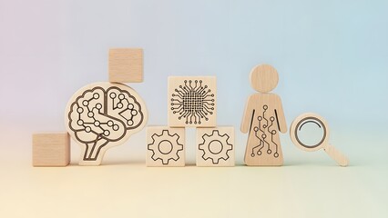 Abstract representation of artificial intelligence and human biology merging, symbolizing innovation and technological advancement