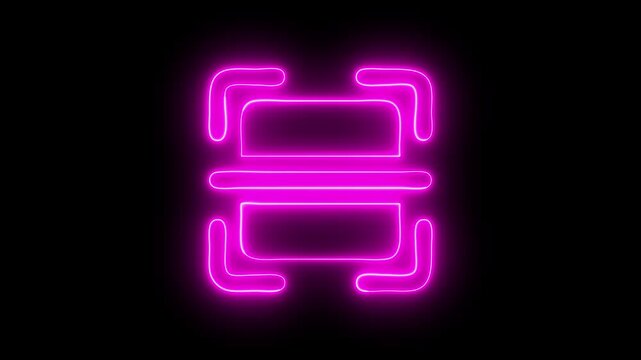 Neon finger print animation on black background. scan QR code barcode animation on black background, QR code scanner animated.