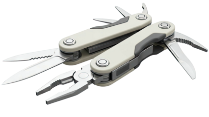 Modern Multitool with Pliers, Knife, and Serrated Blade