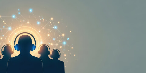 Ai networking tool network connection with digital human growth high end modern corporate platform virtual communication artificial intelligence business concept background