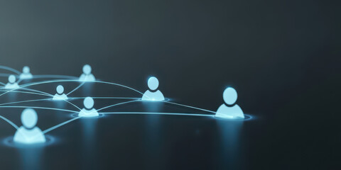 Ai networking tool network connection with digital human growth high end modern corporate platform virtual communication artificial intelligence business concept background