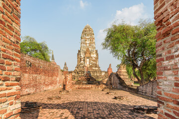 Awesome tower of Wat Ratchaburana in Ayutthaya, Thailand