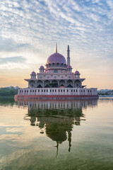 Awesome view of the Putra Mosque at sunrise, Putrajaya, Malaysia