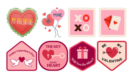 Collection of cute valentine day greeting card