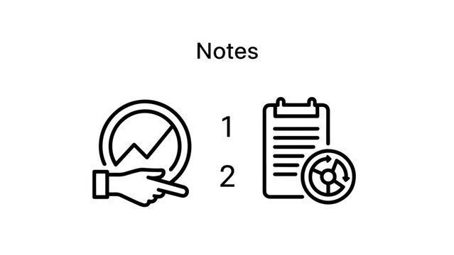 Business comparison and benchmarking: icons of a clipboard with a checkmark for setting standards and a balanced scale for comparative studies and legal judgment.