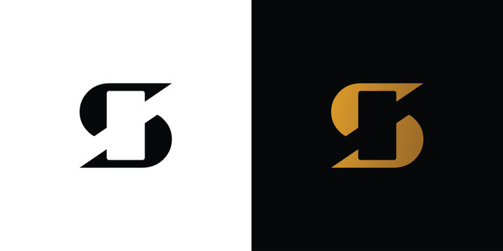 The initial S smart phone logo design is unique and modern