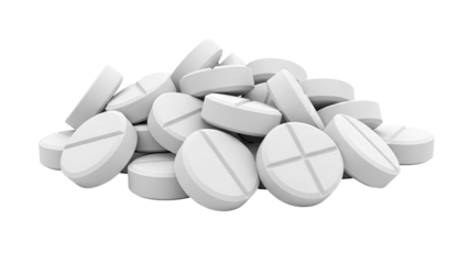 Pile of White Prescription Pills