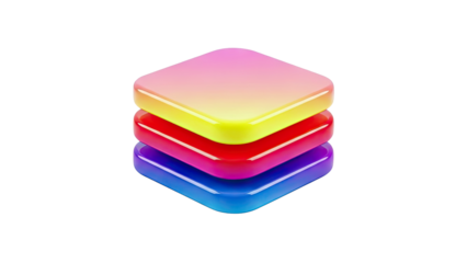 Stack of Gradient Rounded Squares