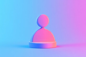 Minimal glassmorphism user icon symbol representing a digital profile and avatar design in modern applications with a colorful background