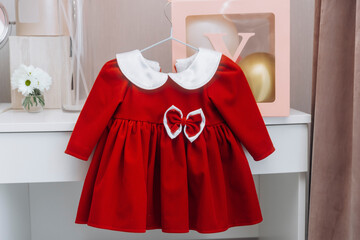 Toddler's red dress  for holiday.