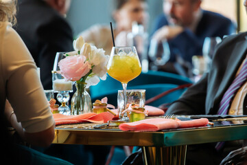 social gathering or event in a restaurant