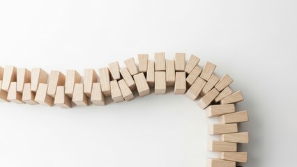 Intricate wooden block chain art displaying geometric precision