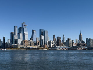 Obraz premium Hudson Yards and Midtown Manhattan Skyline Viewed from the Hudson River