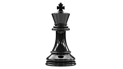 Glossy Black Chess King Piece