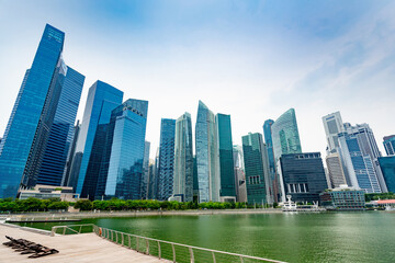 Naklejka premium Skyscrapers in Singapore financial district
