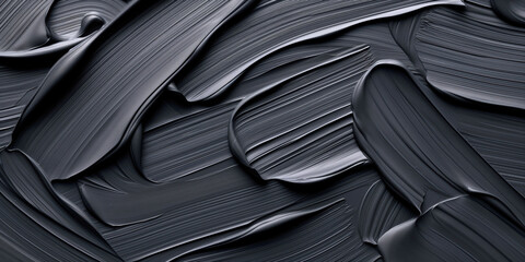 Dark abstract brush texture background with smooth layered strokes and matte black finish creating modern minimal surface for luxury design