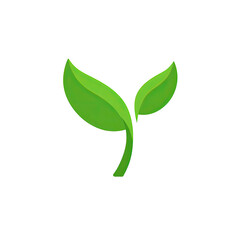 Green Plant Sprout Icon, Simple Minimalist Design, Isolated on Transparent Background, Vector Growth Concept